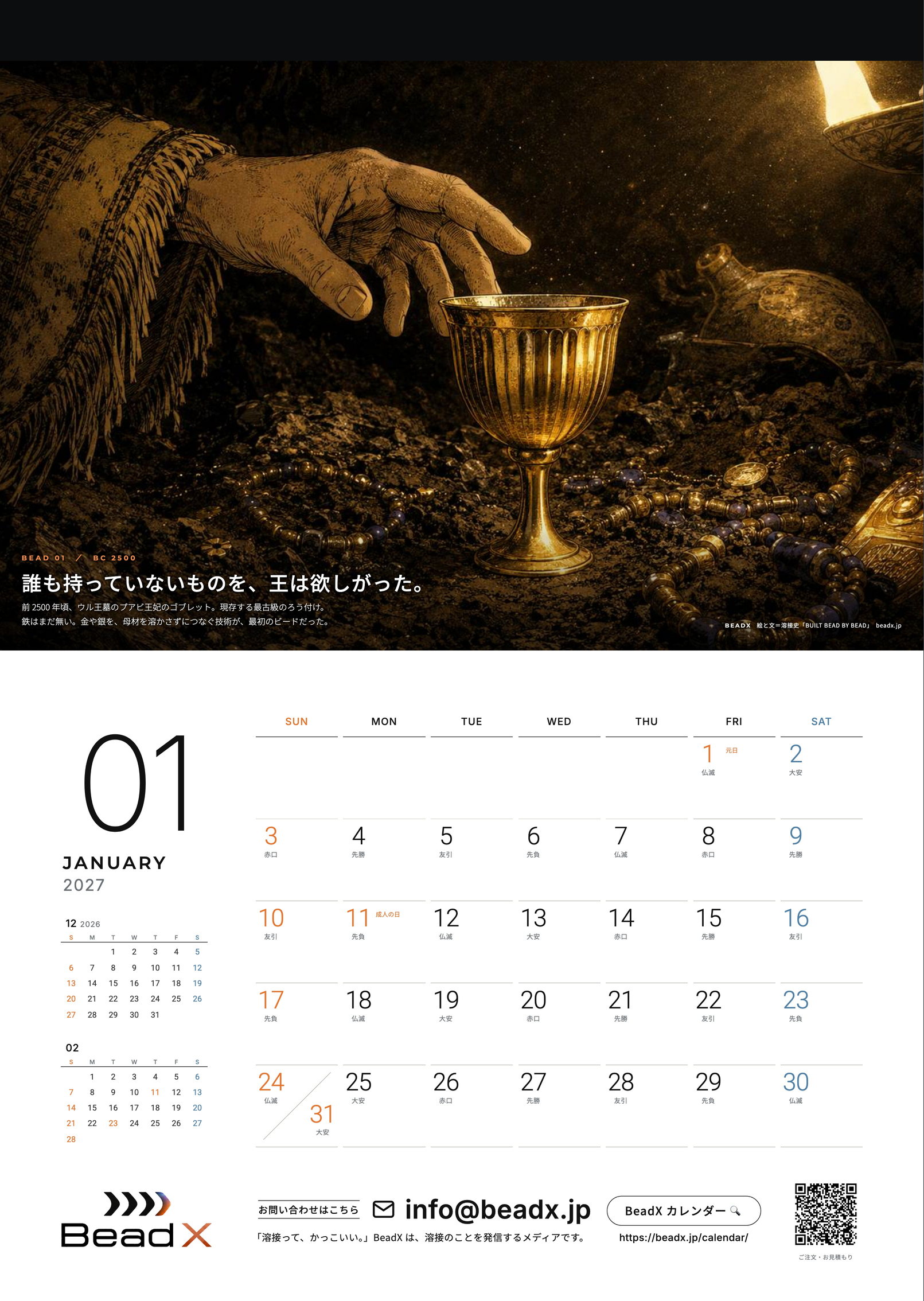壁掛け1月・古代のろう付け